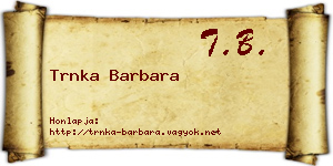 Trnka Barbara névjegykártya